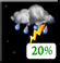 Slight Chance Thunderstorms. Chance for Measurable Precipitation 20%