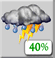 Chance Thunderstorms. Chance for Measurable Precipitation 40%