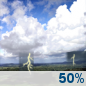 Saturday: A chance of showers and thunderstorms. Partly sunny, with a high near 90. Chance of precipitation is 50%. Saturday: Chance Showers And Thunderstorms