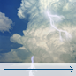 Monday: Showers and thunderstorms. Mostly cloudy, with a high near 77. Chance of precipitation is 80%. Monday: Showers And Thunderstorms